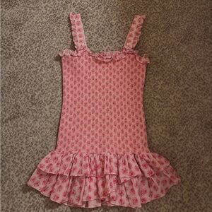 LoveShackFancy- Breyer Floral Smocked Ruffle Mini Dress | Size: Petite